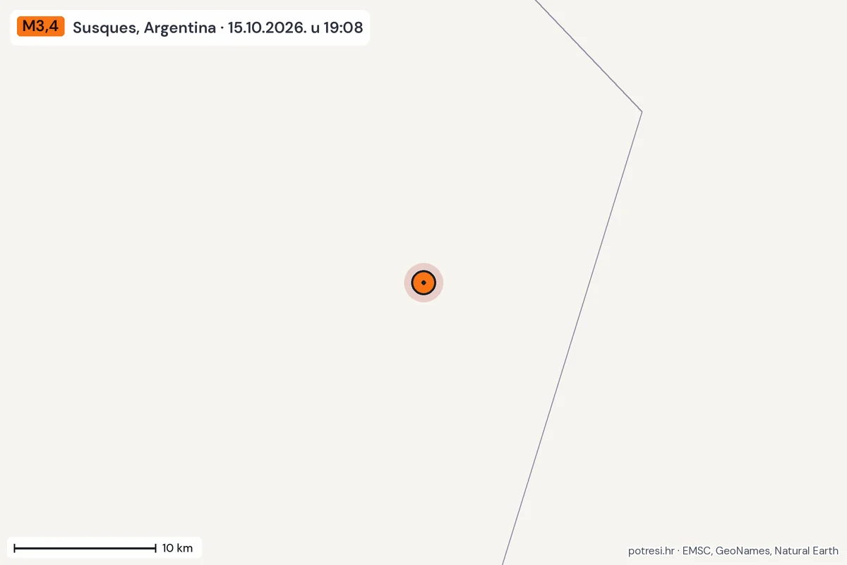 Karta: okolica epicentra, 60 km, potres M3,4, Susques, Argentina, 15.10.2026.